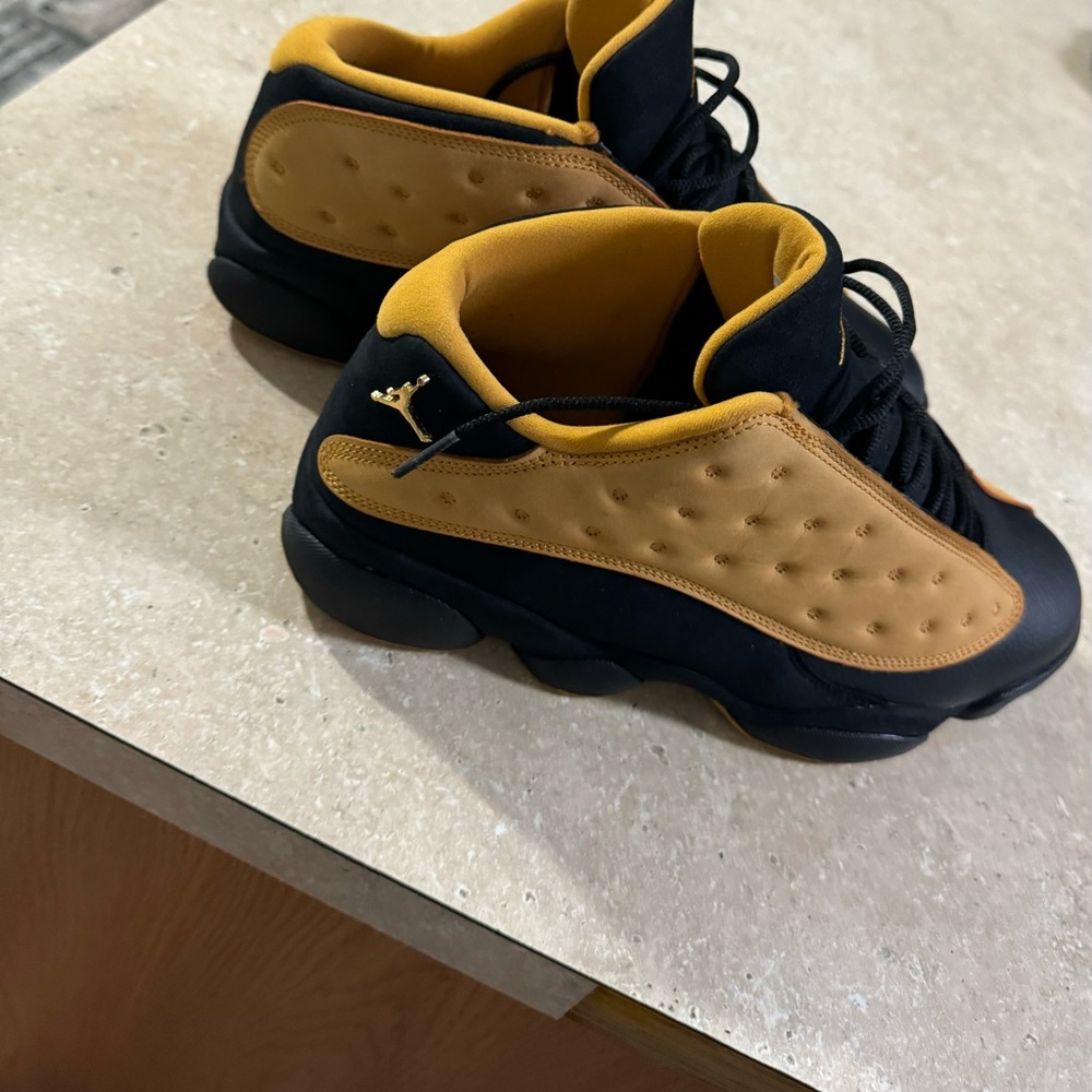 Jordan Black and Tan Athletic Shoes with Suede and Leather